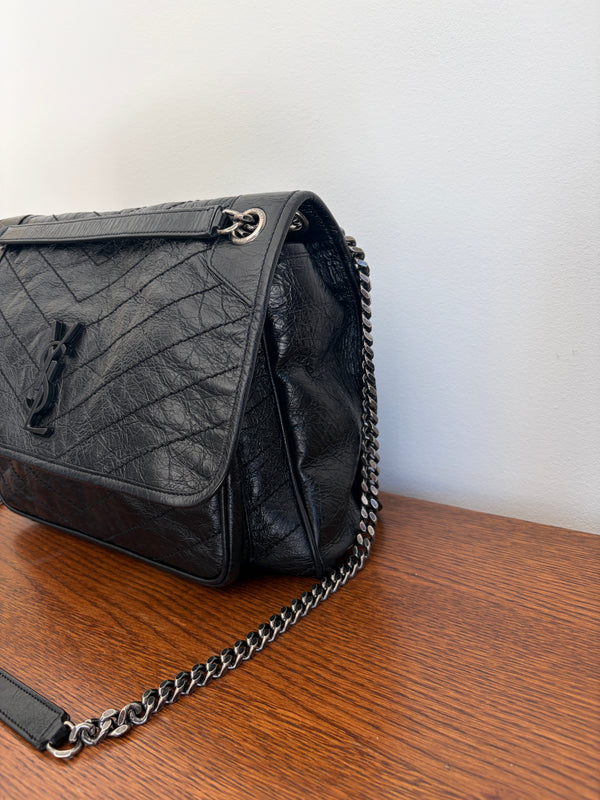 Medium Niki Black Leather