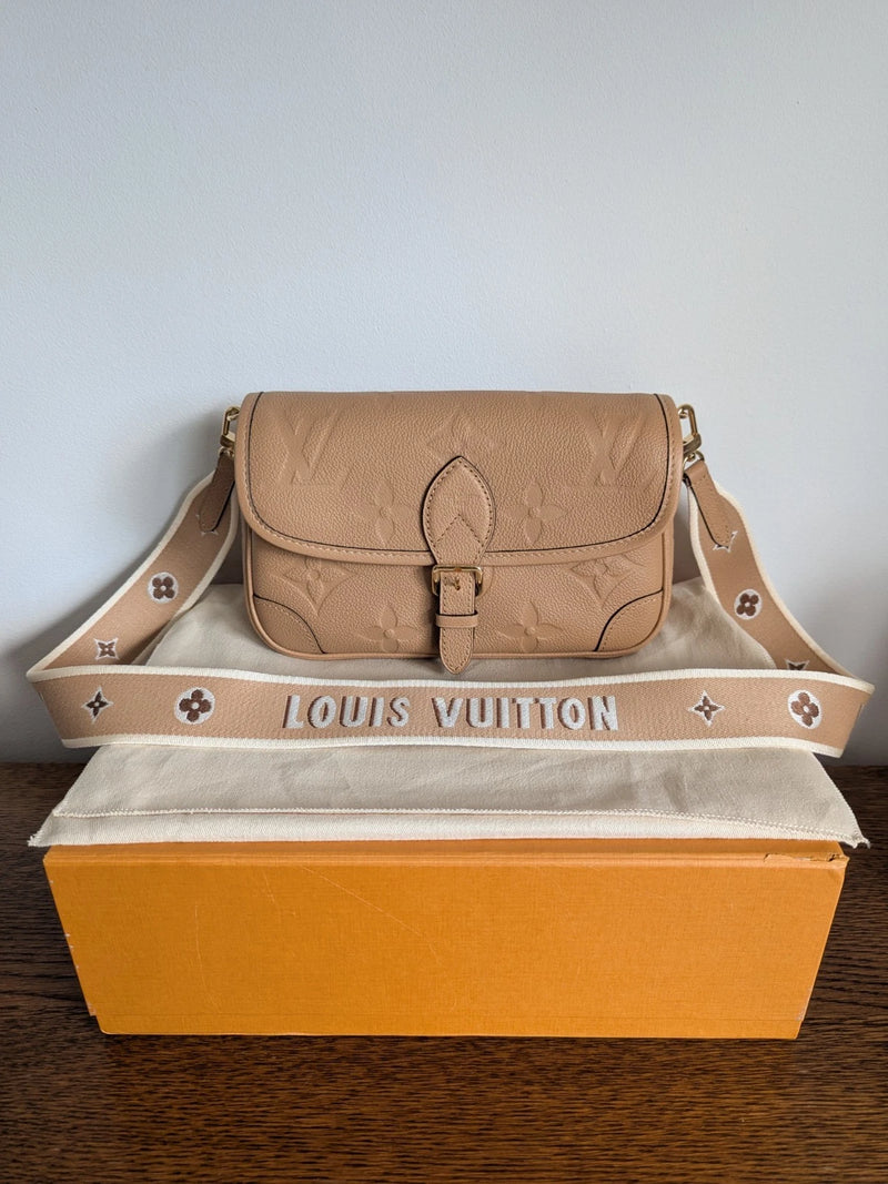 Louis Vuitton Diane Empreinte Leather In Beige / Sand